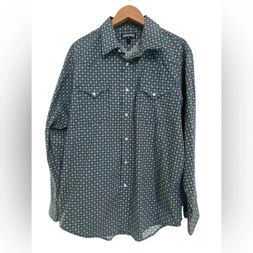 Panhandle Western Men’s Long sleeve Pearl Snaps Size Large